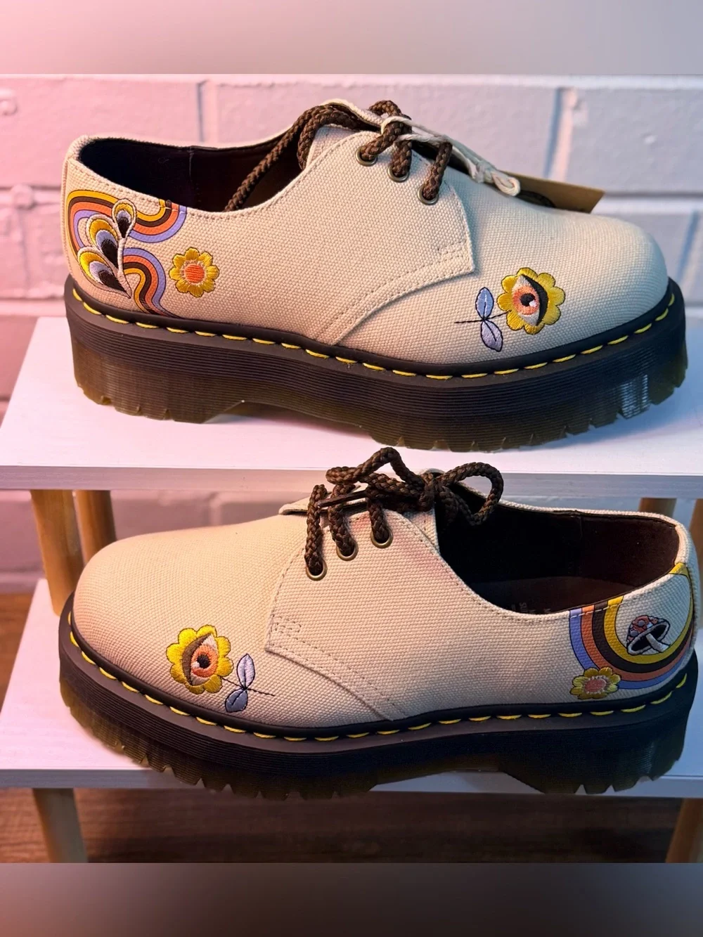 NWT Dr. Martens V 1461 Quad Retro Ray Vegan Platform Shoes Women’s 10